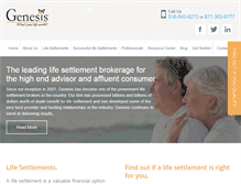 Tablet Screenshot of genesislifesettlements.com